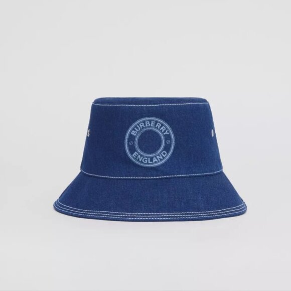 NWT  Authentic Burberry graphic logo denim bucket hat - Picture 1 of 4